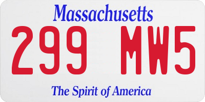 MA license plate 299MW5