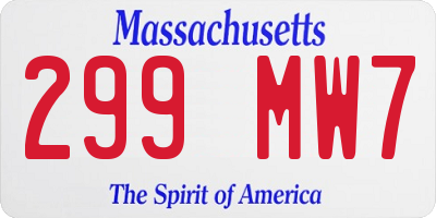 MA license plate 299MW7