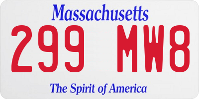 MA license plate 299MW8