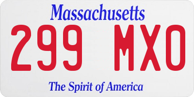 MA license plate 299MX0