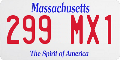MA license plate 299MX1