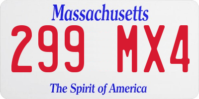 MA license plate 299MX4
