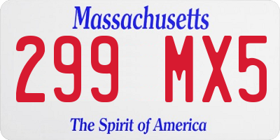 MA license plate 299MX5