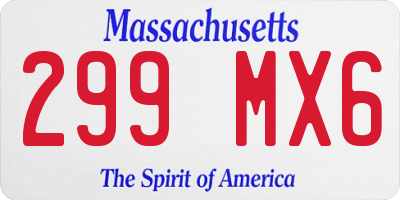MA license plate 299MX6
