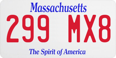 MA license plate 299MX8