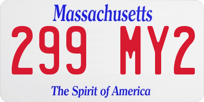 MA license plate 299MY2