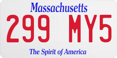 MA license plate 299MY5