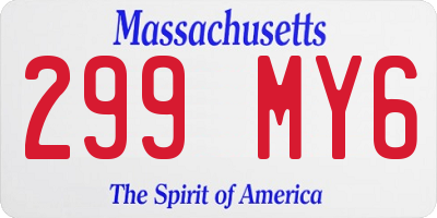 MA license plate 299MY6