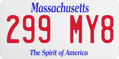 MA license plate 299MY8