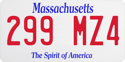 MA license plate 299MZ4