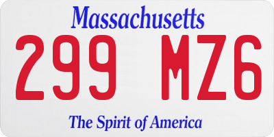 MA license plate 299MZ6