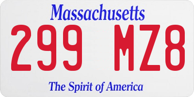 MA license plate 299MZ8
