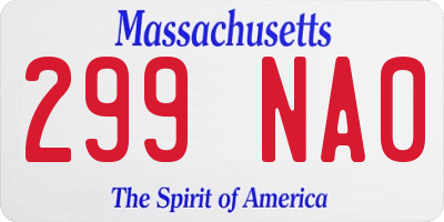 MA license plate 299NA0