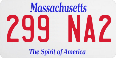 MA license plate 299NA2