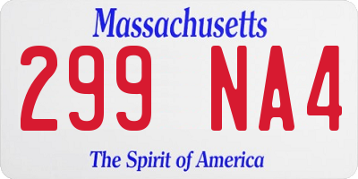 MA license plate 299NA4