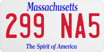 MA license plate 299NA5