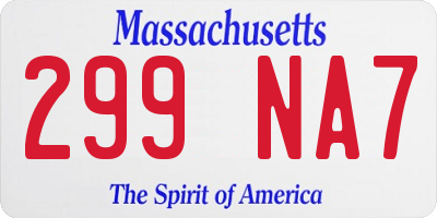 MA license plate 299NA7