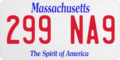 MA license plate 299NA9