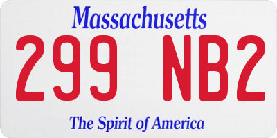 MA license plate 299NB2