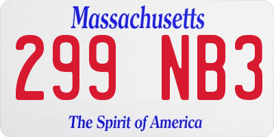 MA license plate 299NB3