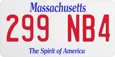 MA license plate 299NB4