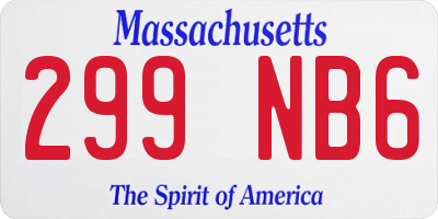 MA license plate 299NB6