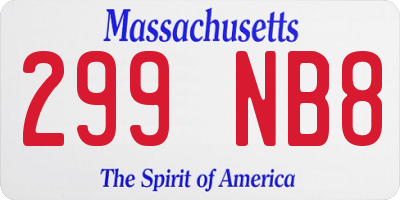 MA license plate 299NB8