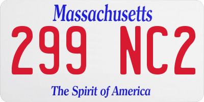 MA license plate 299NC2
