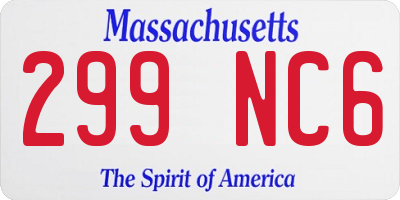 MA license plate 299NC6