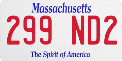 MA license plate 299ND2