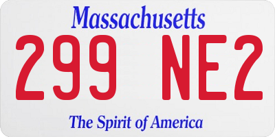 MA license plate 299NE2
