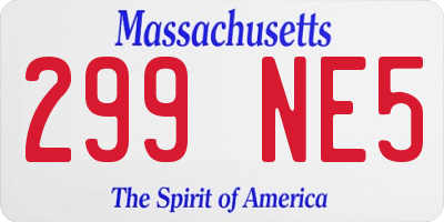 MA license plate 299NE5
