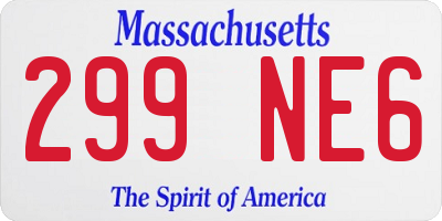 MA license plate 299NE6