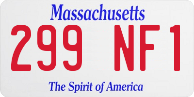 MA license plate 299NF1