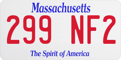 MA license plate 299NF2