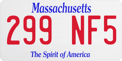 MA license plate 299NF5