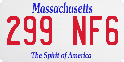 MA license plate 299NF6