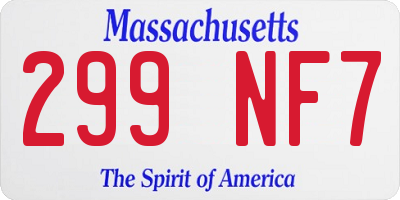 MA license plate 299NF7