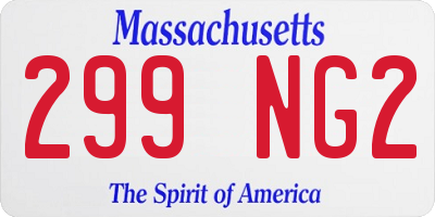 MA license plate 299NG2