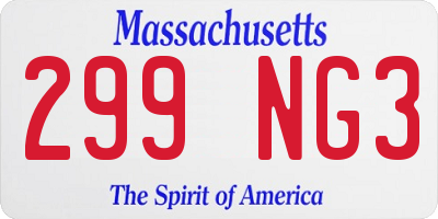 MA license plate 299NG3