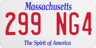 MA license plate 299NG4
