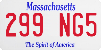 MA license plate 299NG5