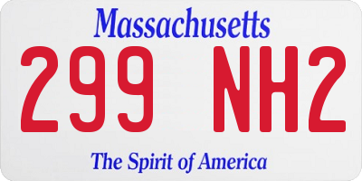 MA license plate 299NH2