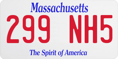 MA license plate 299NH5