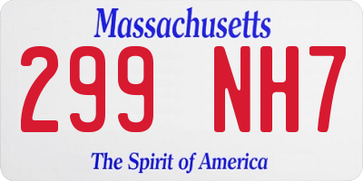 MA license plate 299NH7