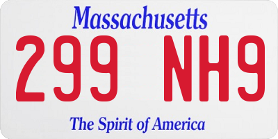 MA license plate 299NH9