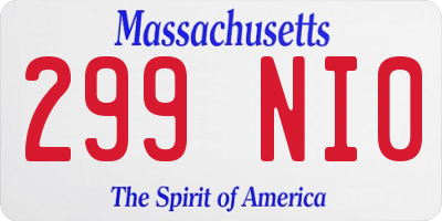 MA license plate 299NI0