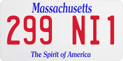 MA license plate 299NI1