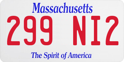 MA license plate 299NI2