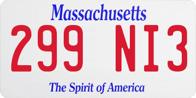MA license plate 299NI3